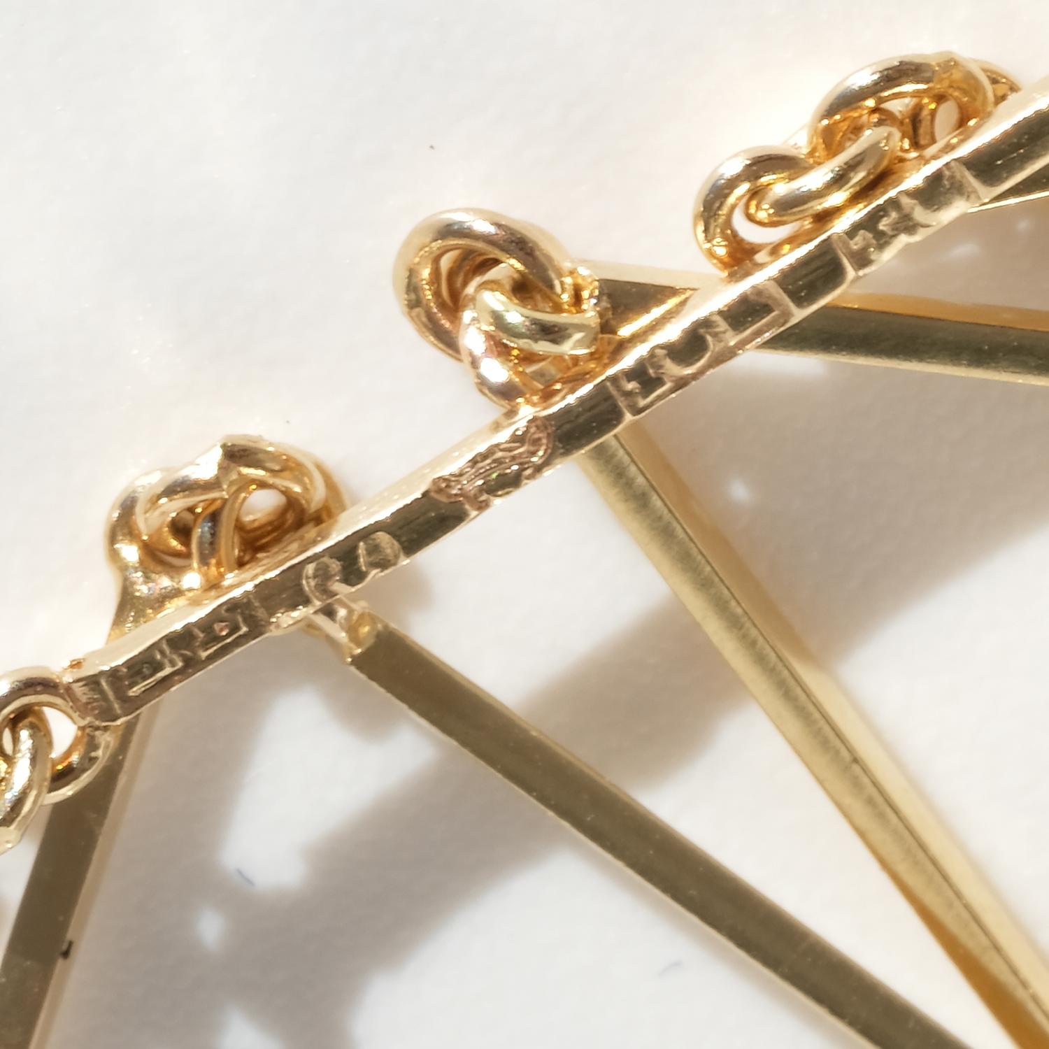 18K Gold and Rock Crystal Vintage Necklace by Ateljé Stigbert Made 1945 For Sale 1