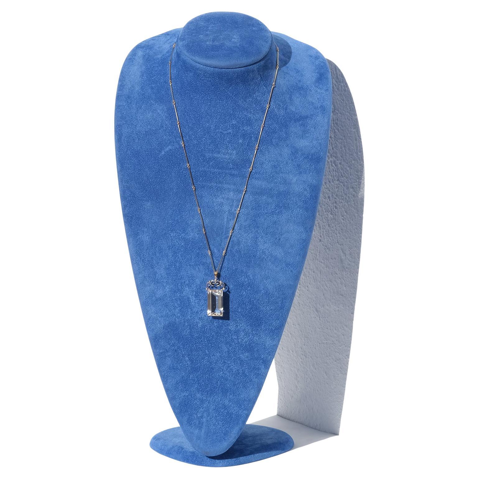 18K Gold and Rock Crystal Vintage Necklace by Ateljé Stigbert Made 1945