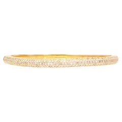 18K Gold and Round Pink Diamond Pave Set Bangle Bracelet