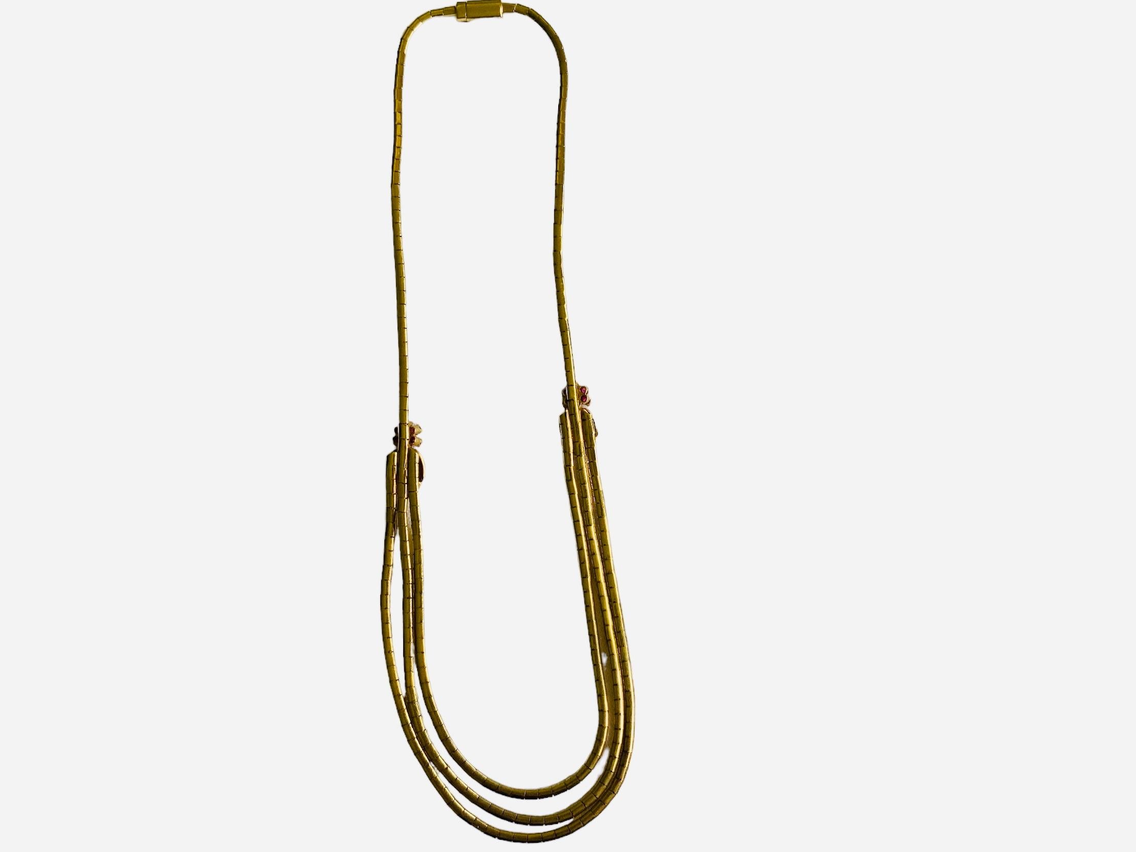 Rétro Collana in oro 18K e rubini in vendita
