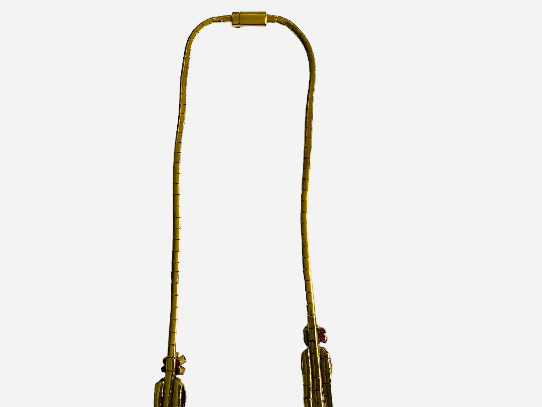 Taglio rotondo Collana in oro 18K e rubini in vendita