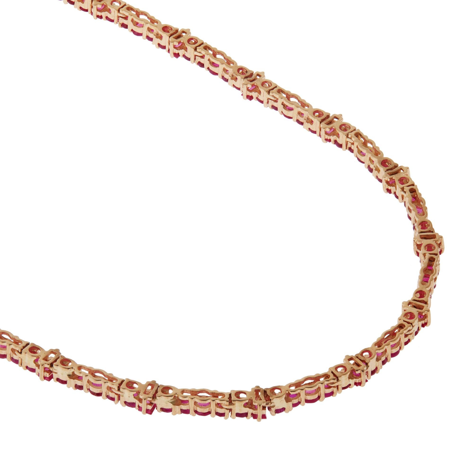 18 Karat Gold and Ruby Rivulet Necklace In New Condition For Sale In Athens, GR