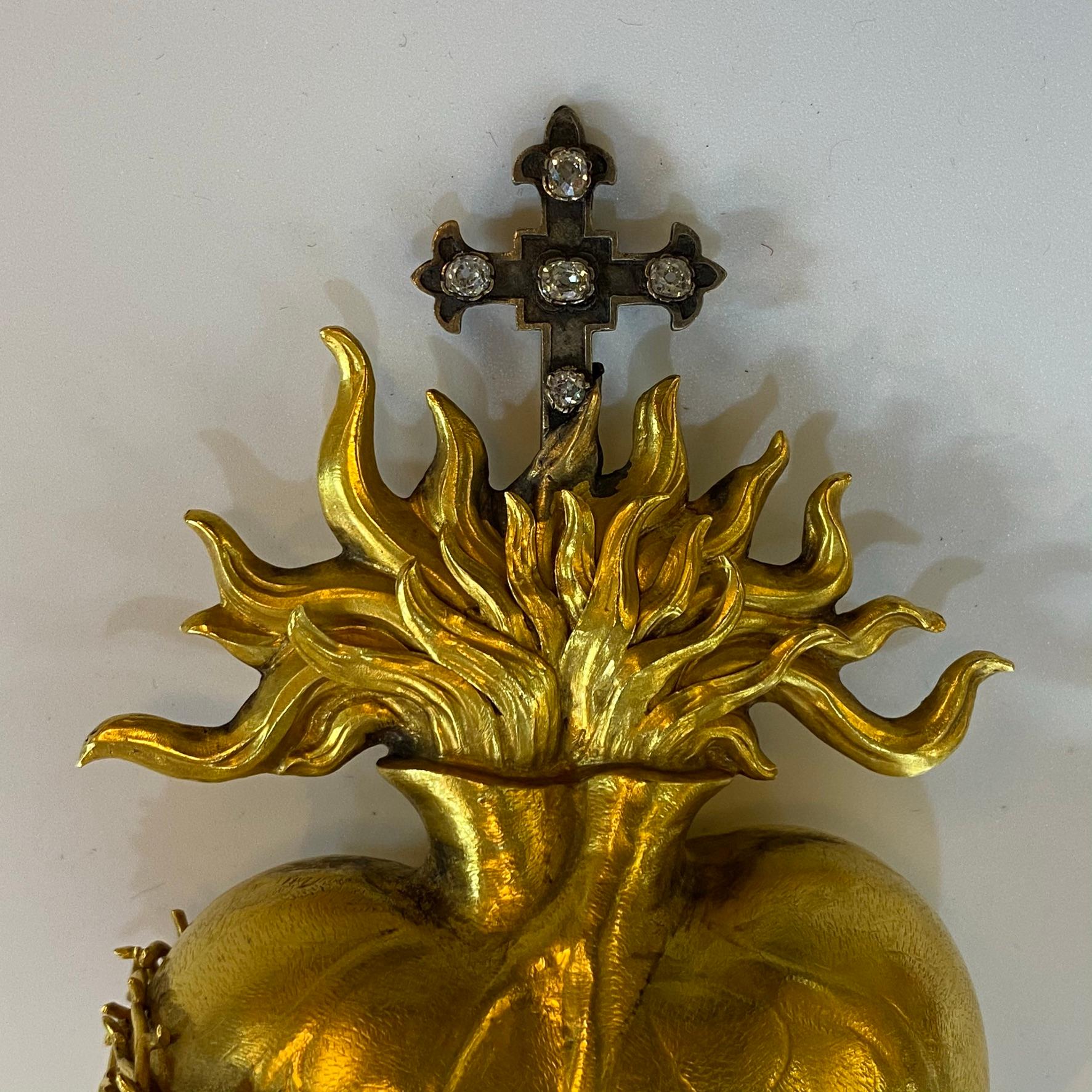 antique sacred heart pendant