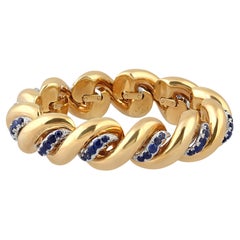 Retro 18k Gold and Sapphire Bracelet