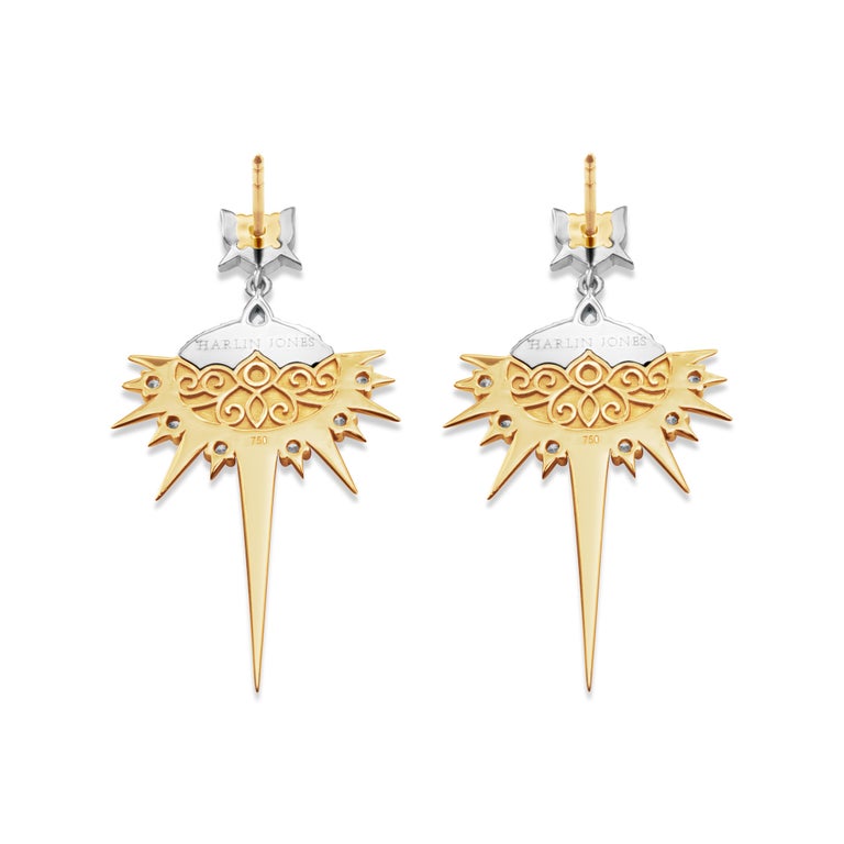 Diamond & 18k Gold Pampille Spike Drop Earrings