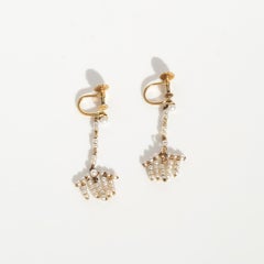 18K Gold and Seed Pearl Earrings Made 1922