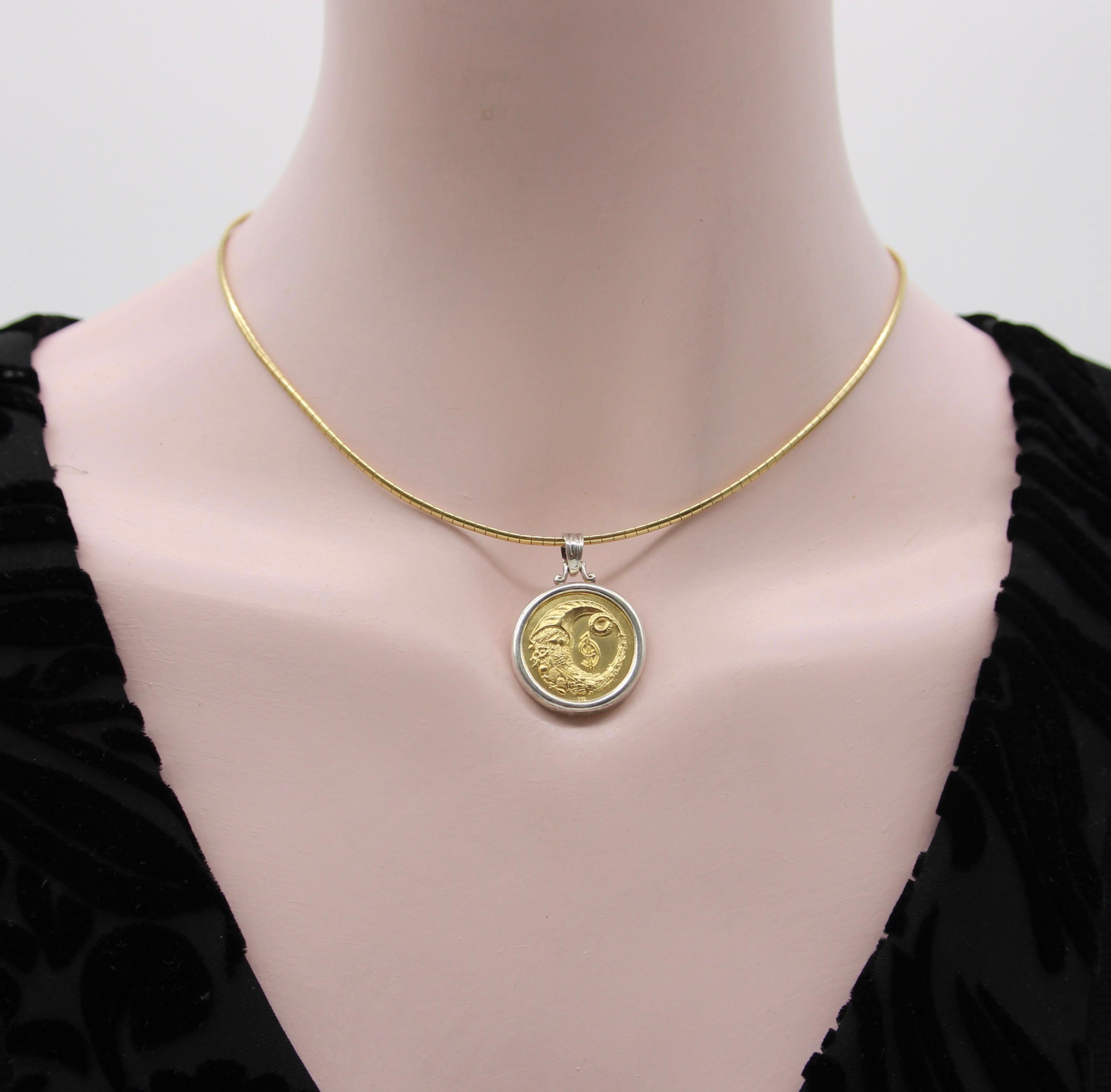 18K Gold and Silver Lalaounis Cornucopia Pendant 4
