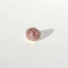 18K Gold and Synthetic Pink Sapphire Ring