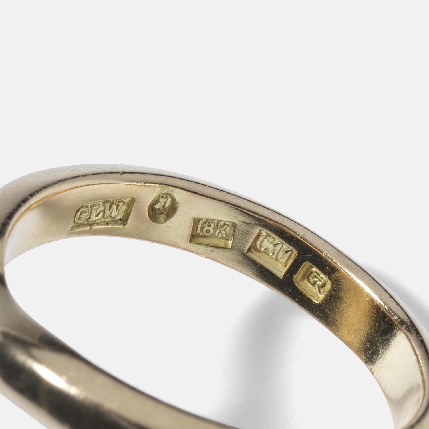 18K Gold und Türkis Stone Ring von Swedish Master L Wahlström. Hergestellt 2001 im Angebot 3