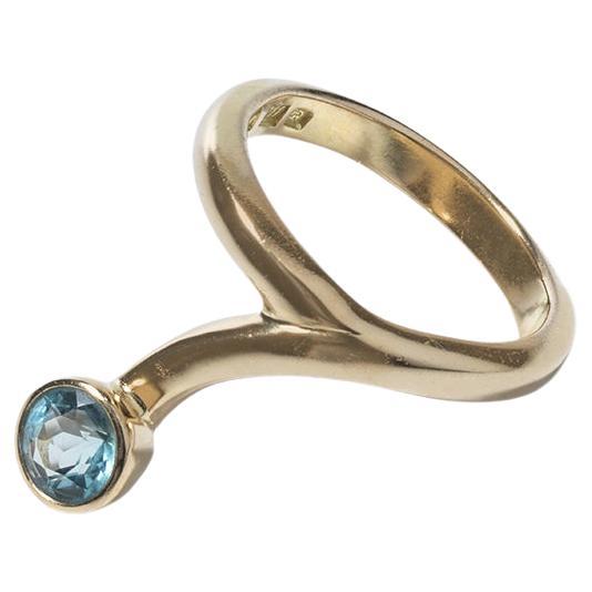 18K Gold and Turquoise Stone Ring by Swedish Master L Wahlström. Made 2001 For Sale