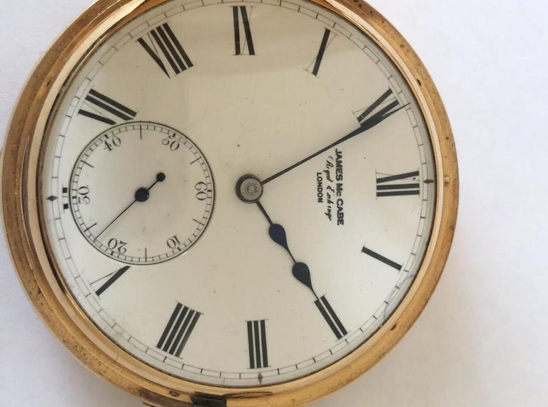 18K Gold Antique Half Hunter Pocket Watch by James McCabe, Royal