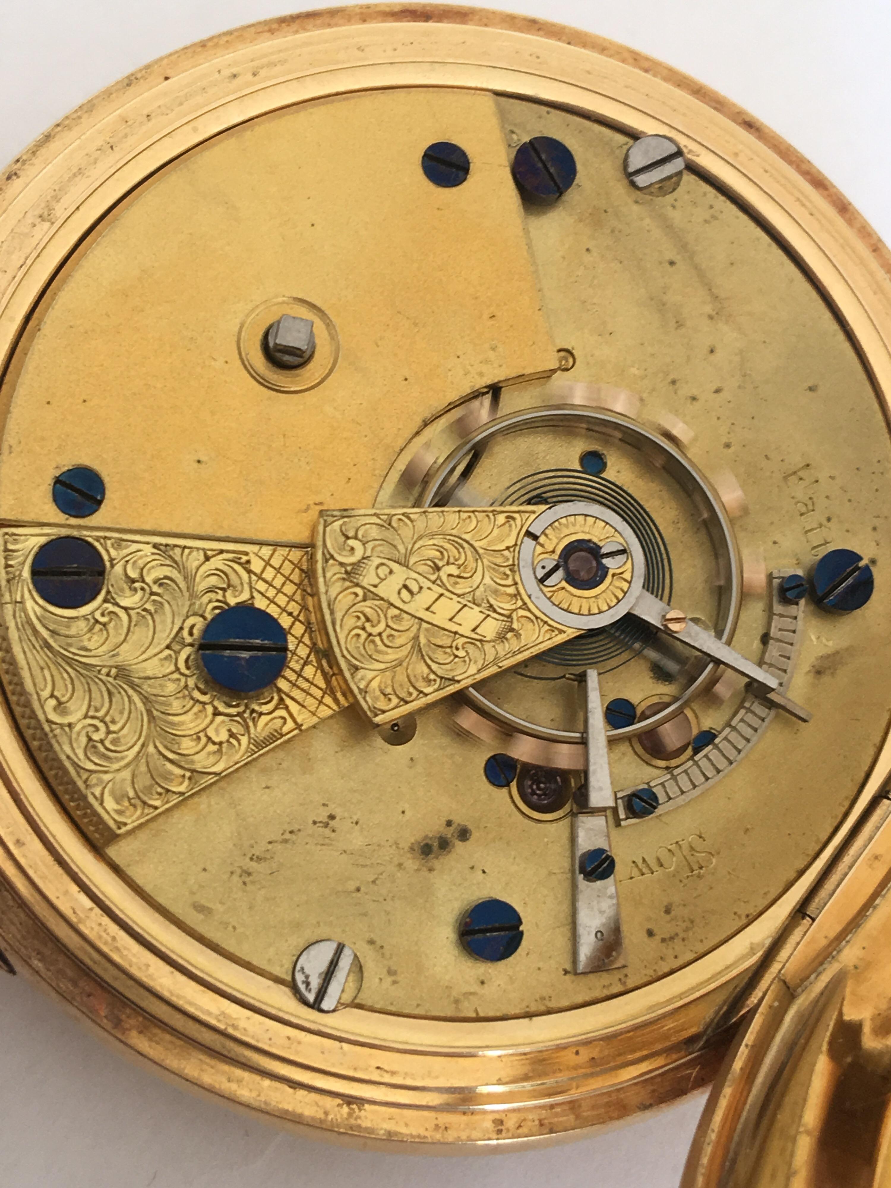 18 Karat Gold Antique Half Hunter Pocket Watch Sign McCabe Royal Exchange London For Sale 9