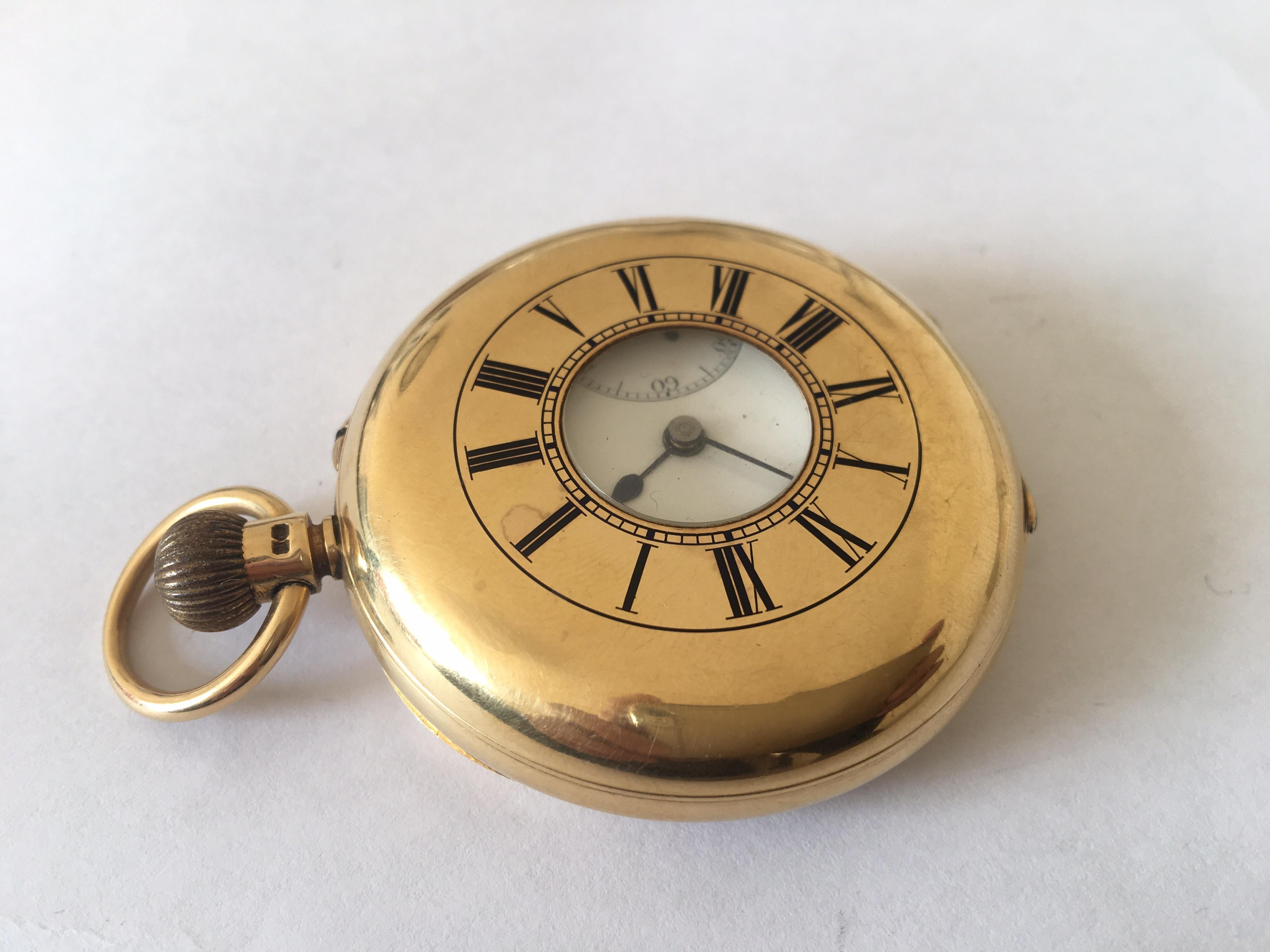 18 Karat Gold Antique Half Hunter Pocket Watch Sign McCabe Royal Exchange London For Sale 11