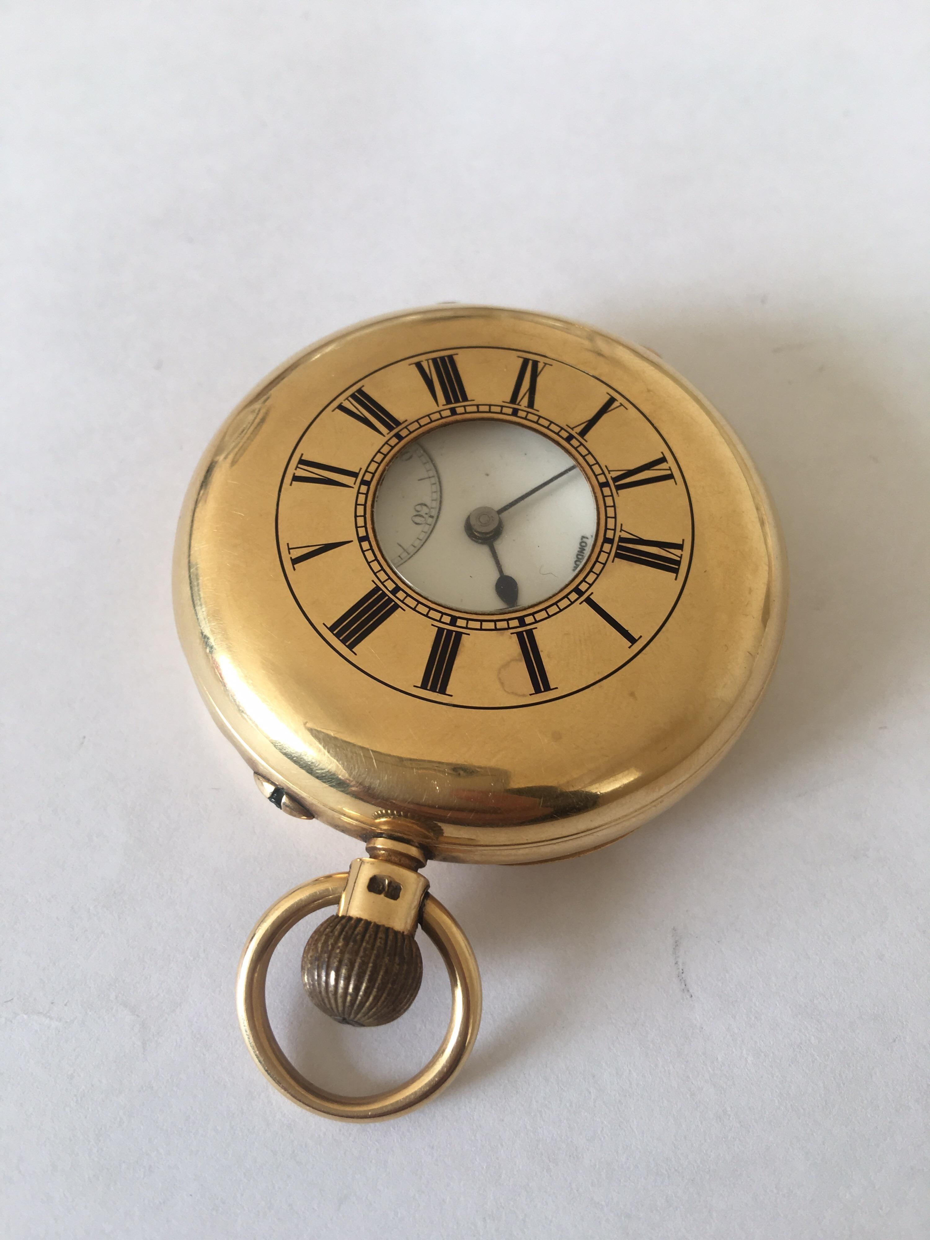 18 Karat Gold Antique Half Hunter Pocket Watch Sign McCabe Royal Exchange London For Sale 12