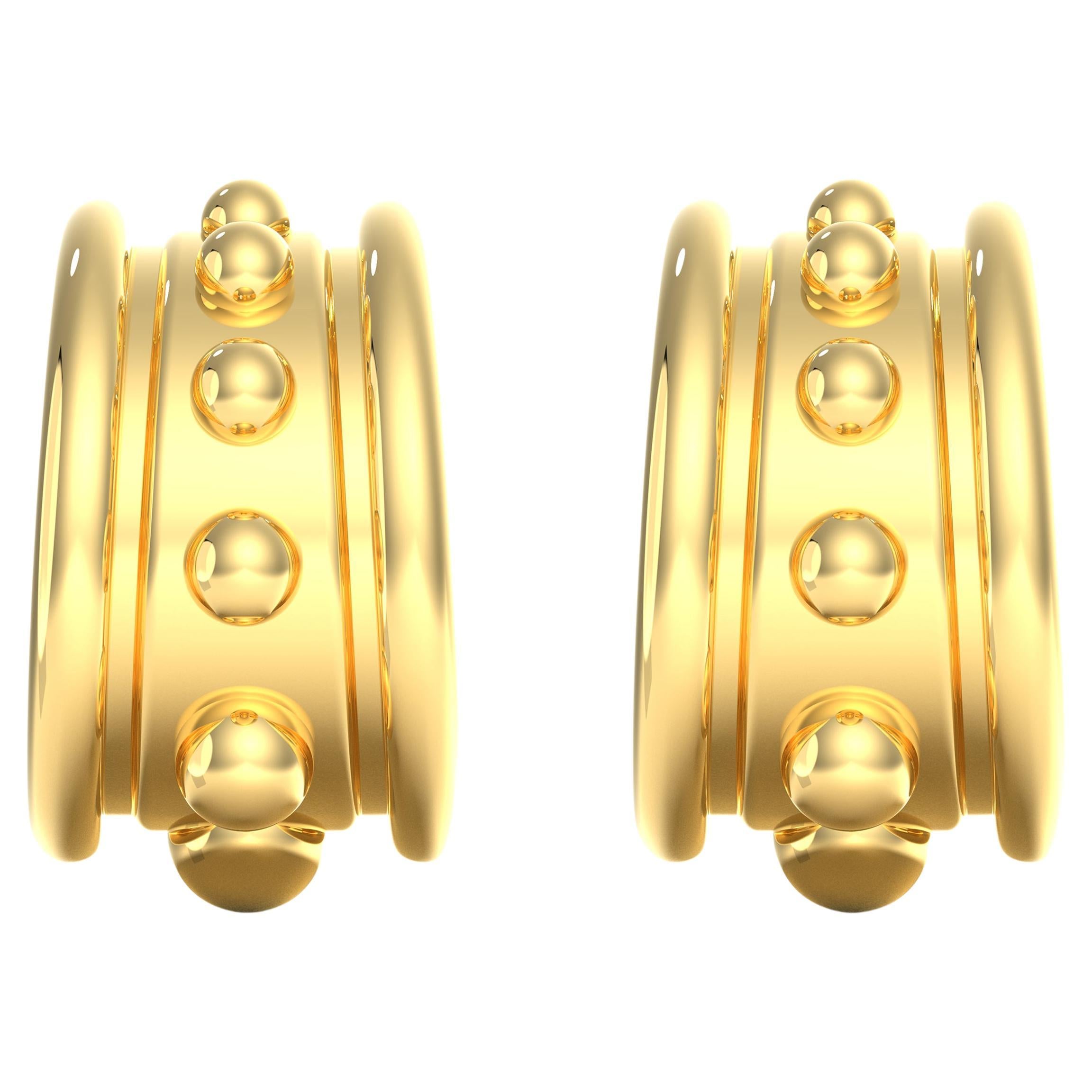 18k Gold Antiquity Relish Sand Castle Earring For Sale