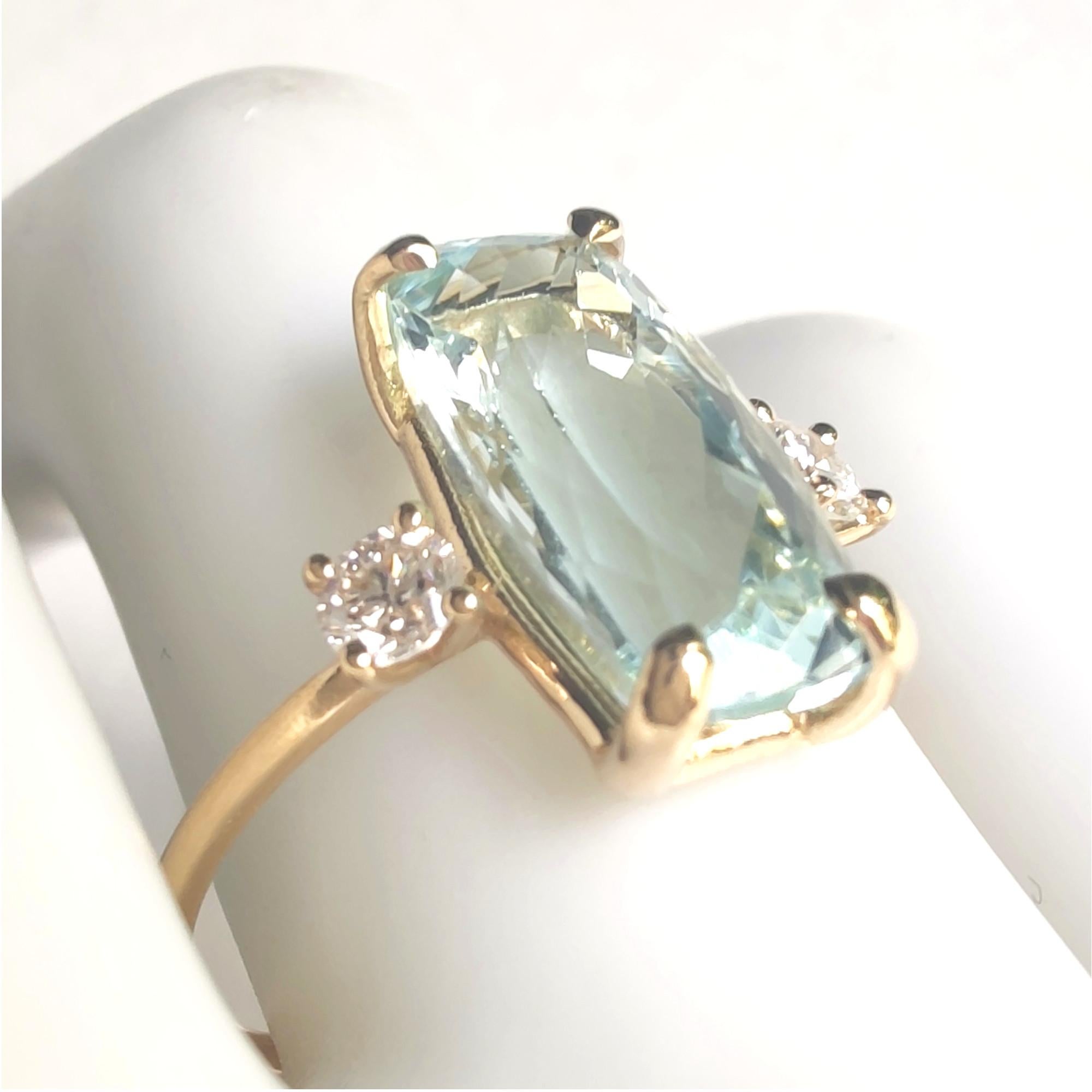 Anillo de diamantes aguamarina de oro de 18 quilates - Compromiso o regalo perfecto para ella 1