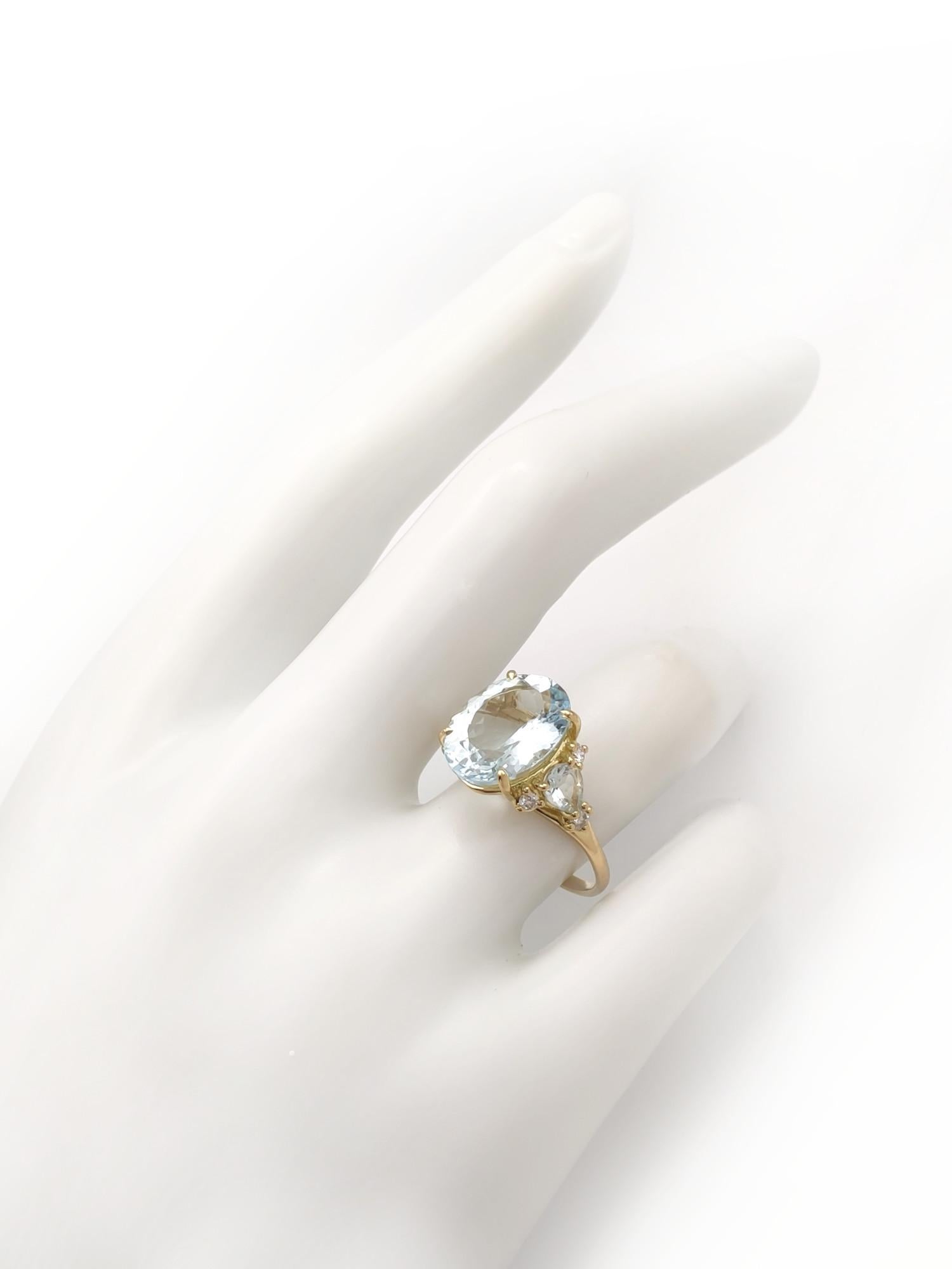 Bague aigue-marine en or 18K  Diamants pour les mariages, les fiançailles, les propositions de cadeaux  Neuf - En vente à Sant Josep de sa Talaia, IB