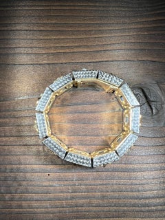 18k Gold Armband mit 11 Rohdiamanten 30.4 Carat und Carbon