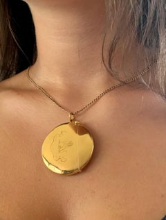 Large Antique Edwardian Armorial 18K Gold Lion Crest Pendant, Sampson Mordan