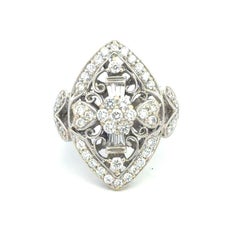 18k Gold Art Deco Diamond Ring 0.65ct VS1 Clarity 8.3g