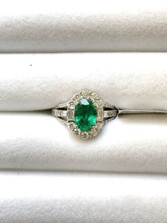 18k Gold Art Deco Emerald Ring 2.05 cts and 1.49 ct Diamonds Fine Jewelry Ring 18k Gold Art Deco Emerald Ring 2.05 cts and 1.49 ct Diamonds Fine Jewelry Ring