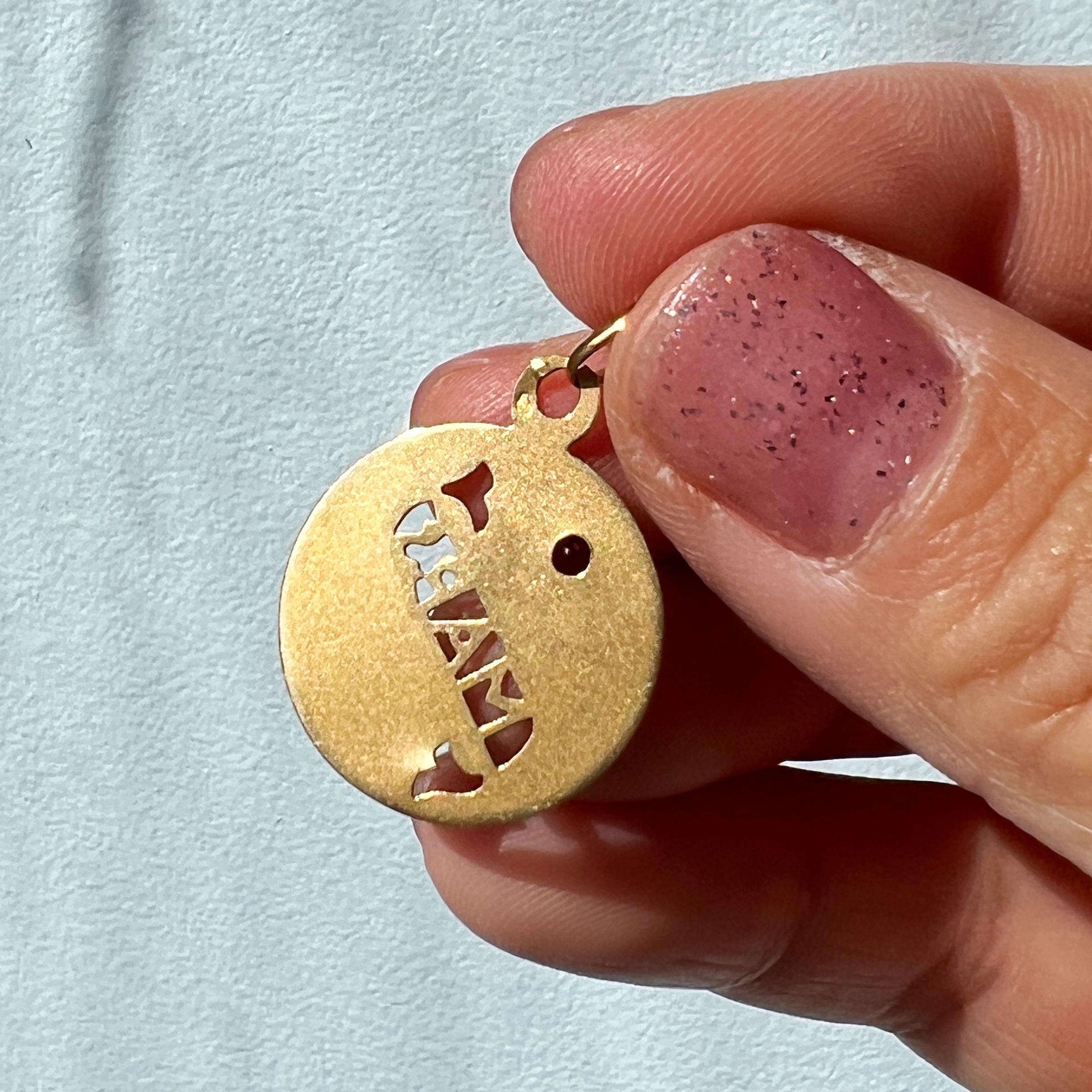 Pendentif médaille Art nouveau MarsMarch en or 18 carats 4