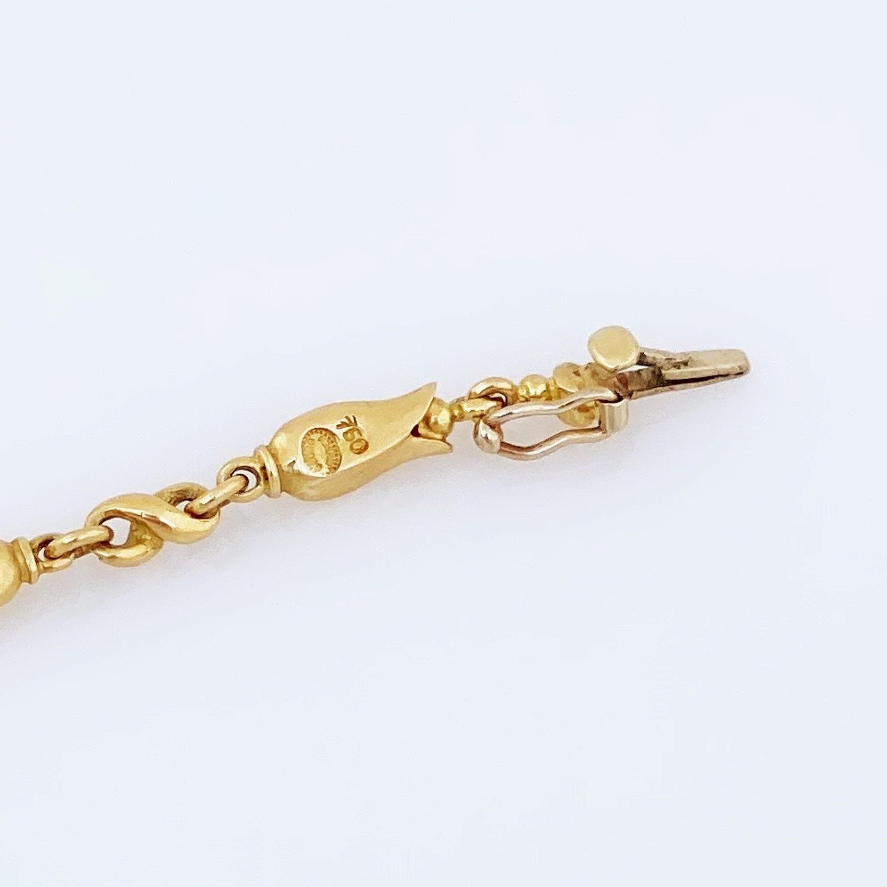 18k Gold Art Nouveau Tulip Flower Link Bracelet by Georg Jensen, 1960s 1