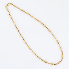 18k Gold Art Nouveau Tulip Flower Link Choker Necklace by Georg Jensen, 1960s
