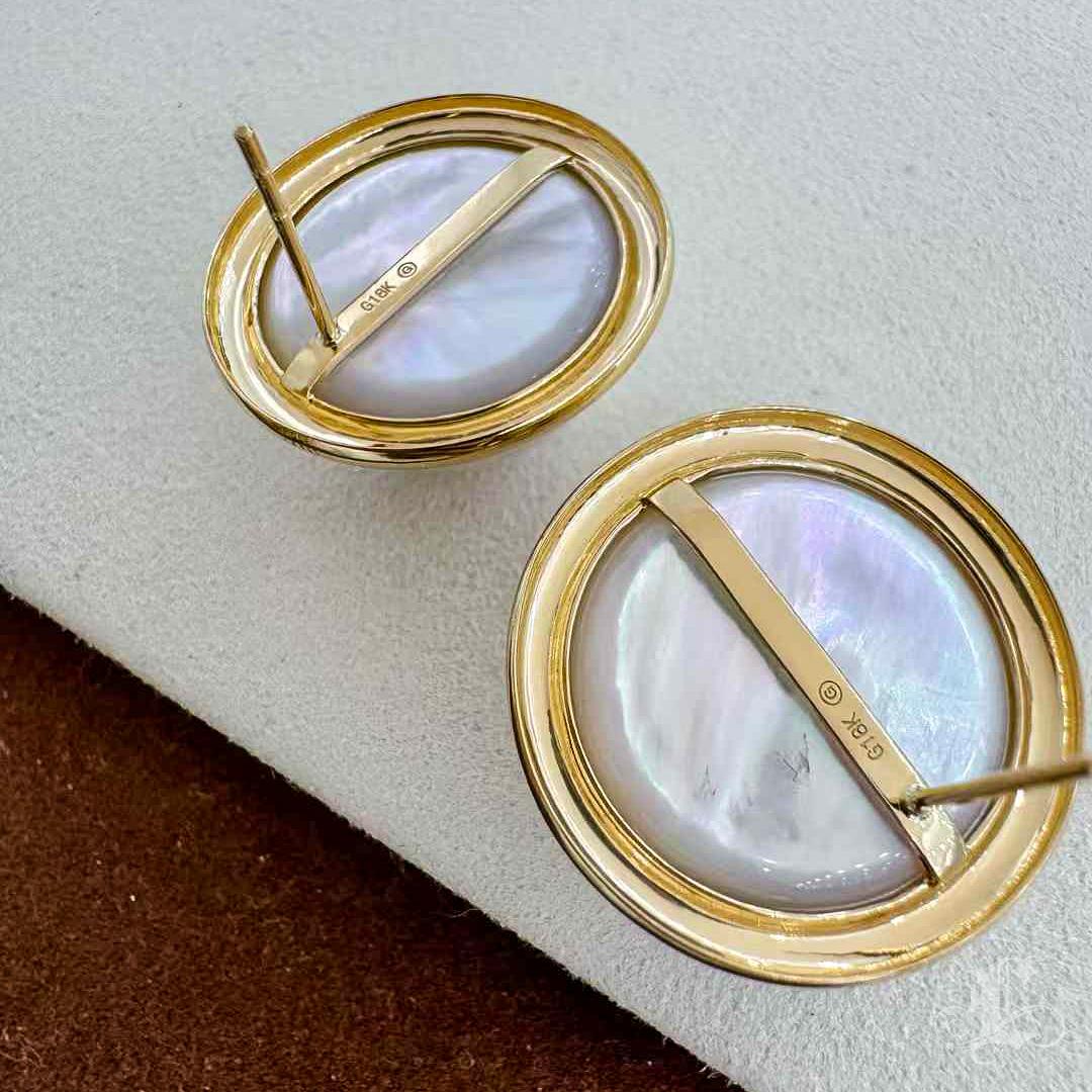PSL Aurora 19-20mm Pendientes Cúpula Perla Mabe Oro 18K 3