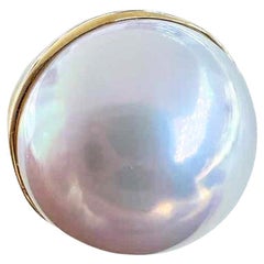 PSL Certificate Aurora 20mm Mabe Pearl Classic Ring with 18K Gold
