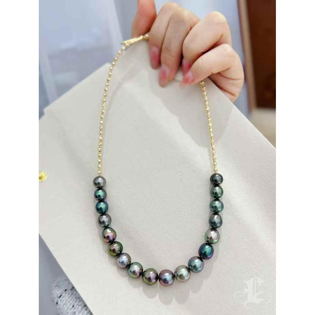 Collana con collare di perle di Tahiti multicolore Aurora con chiusura magnetica in vendita 5