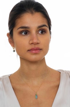 18k Gold Australian Boulder Opal and Peridot Pendant