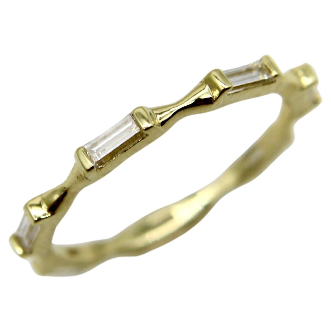 18K Gold Baguette Diamond Eternity Band 