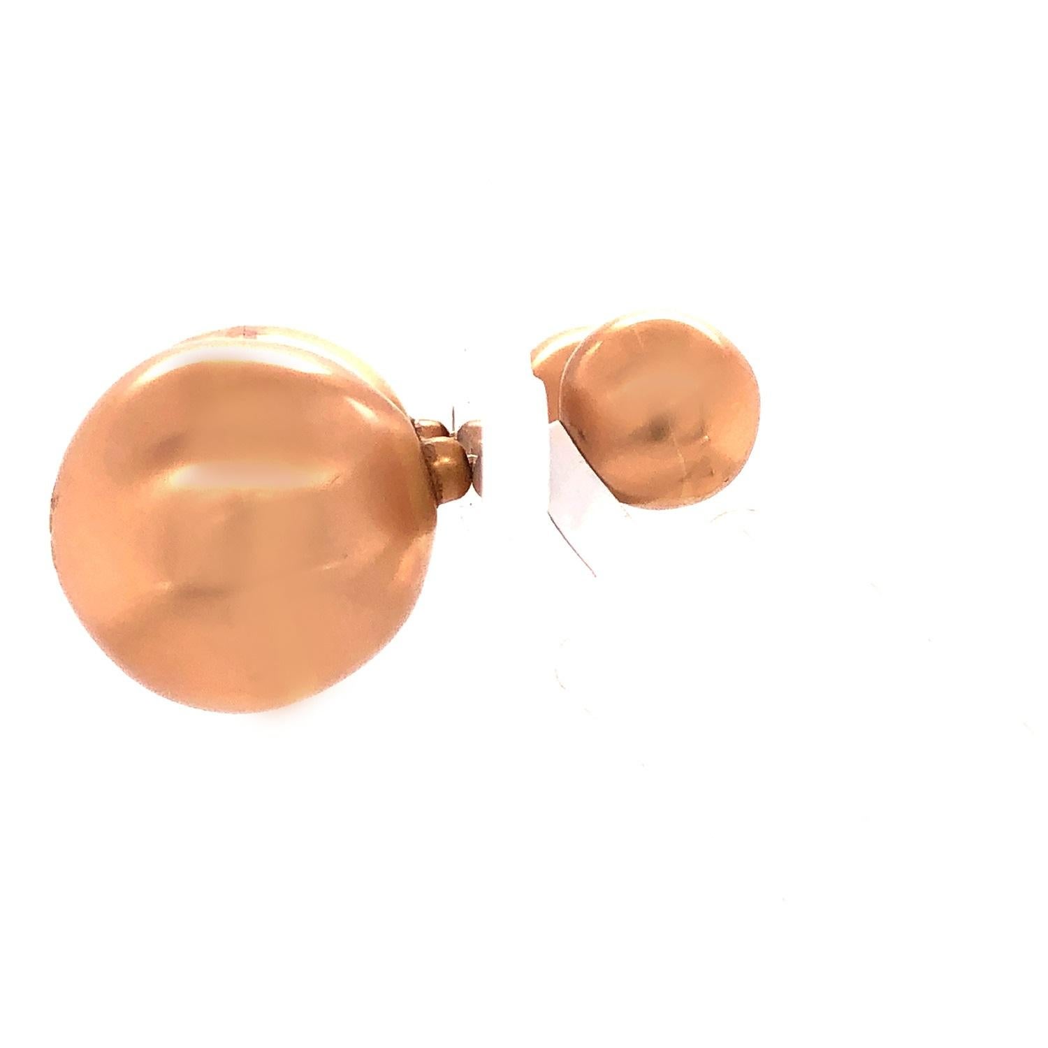 18k Gold Balls Tunnel Earring In New Condition For Sale In New York, NY