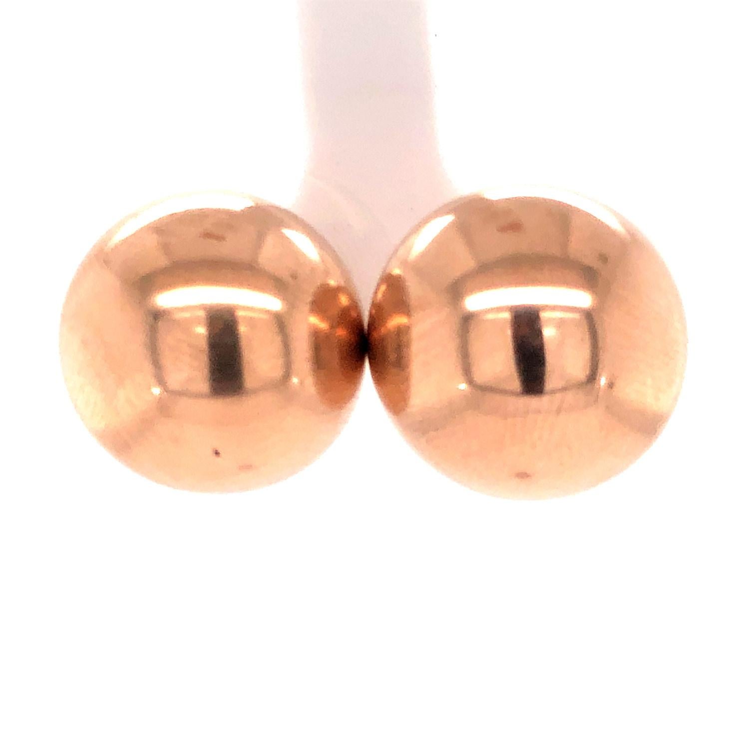 Women's 18k Gold Balls Tunnel Earring For Sale