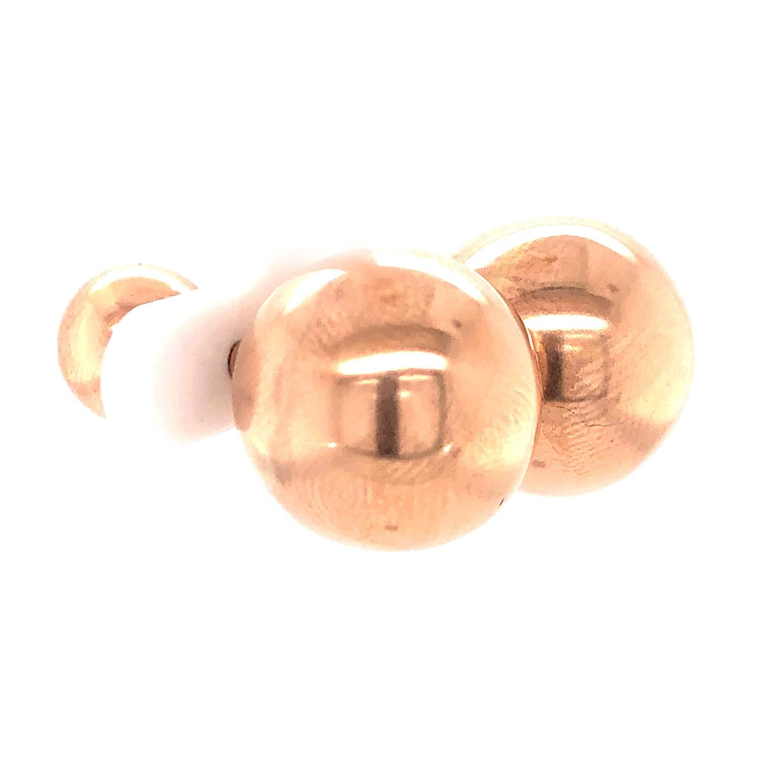 18k Gold Balls Tunnel Earring For Sale 2