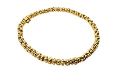 18K Gold Barrel Link Necklace