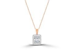 18k Gold Big Diamond Baguette Necklace