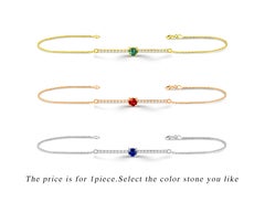 18K Gold Birthstones Bracelet Jewelry For Her Emerald Ruby Sapphire Bracelet