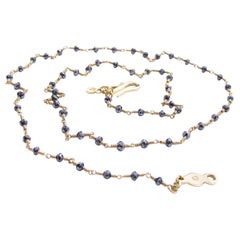 18K Gold Black Diamond Bead Necklace by Christopher Phelan Fine Jewelry