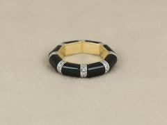 18K gold black onyx band with diamonds