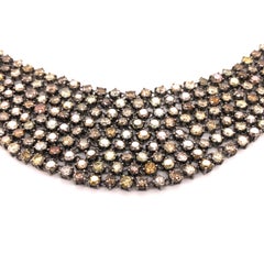 18 Karat Gold Black Rhodium Multi-Color Diamond Necklace