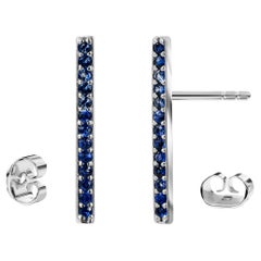 18 Karat Gold Blauer Saphir 26 Teile Saphir Ohrstecker Bar-Ohrstecker