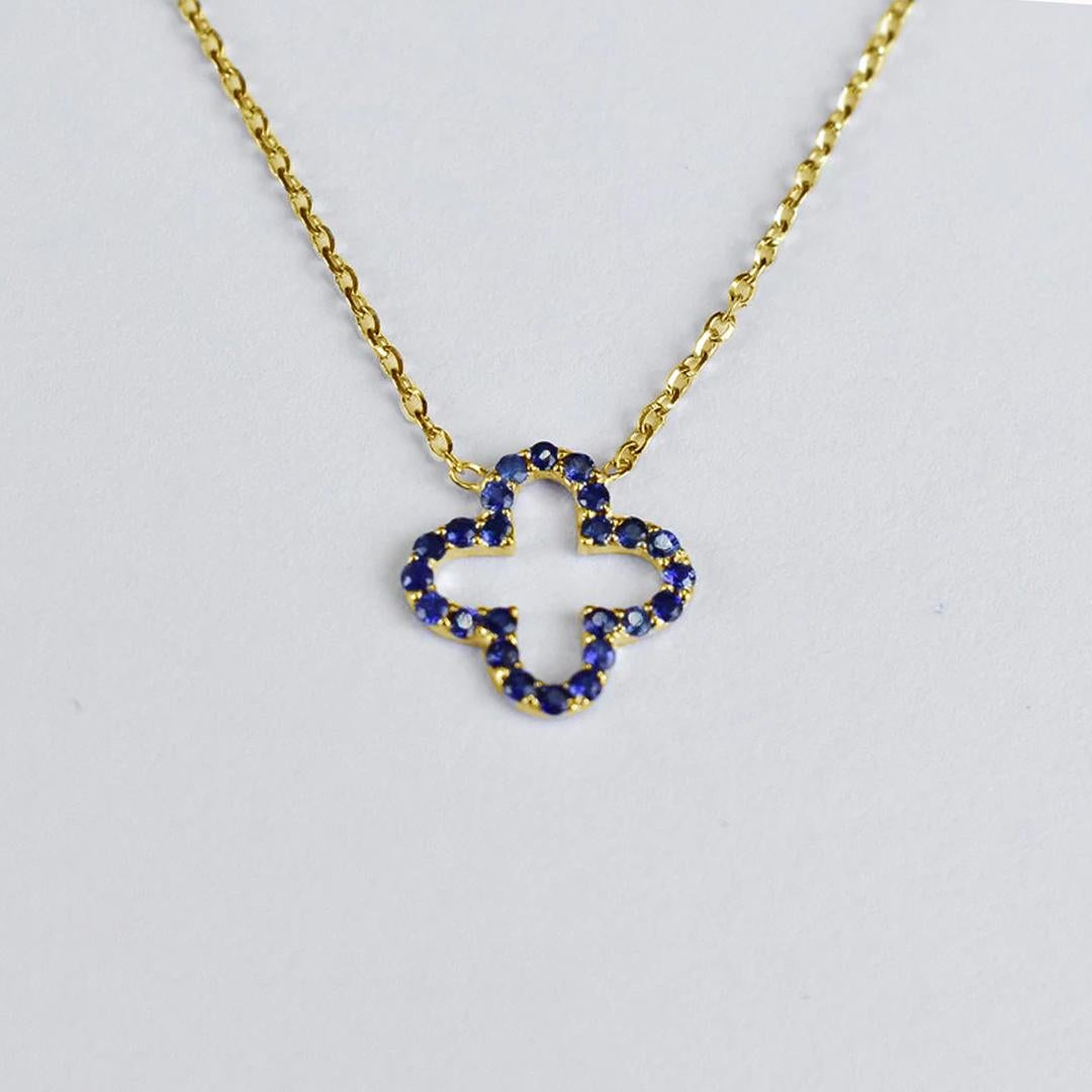 clover necklace blue