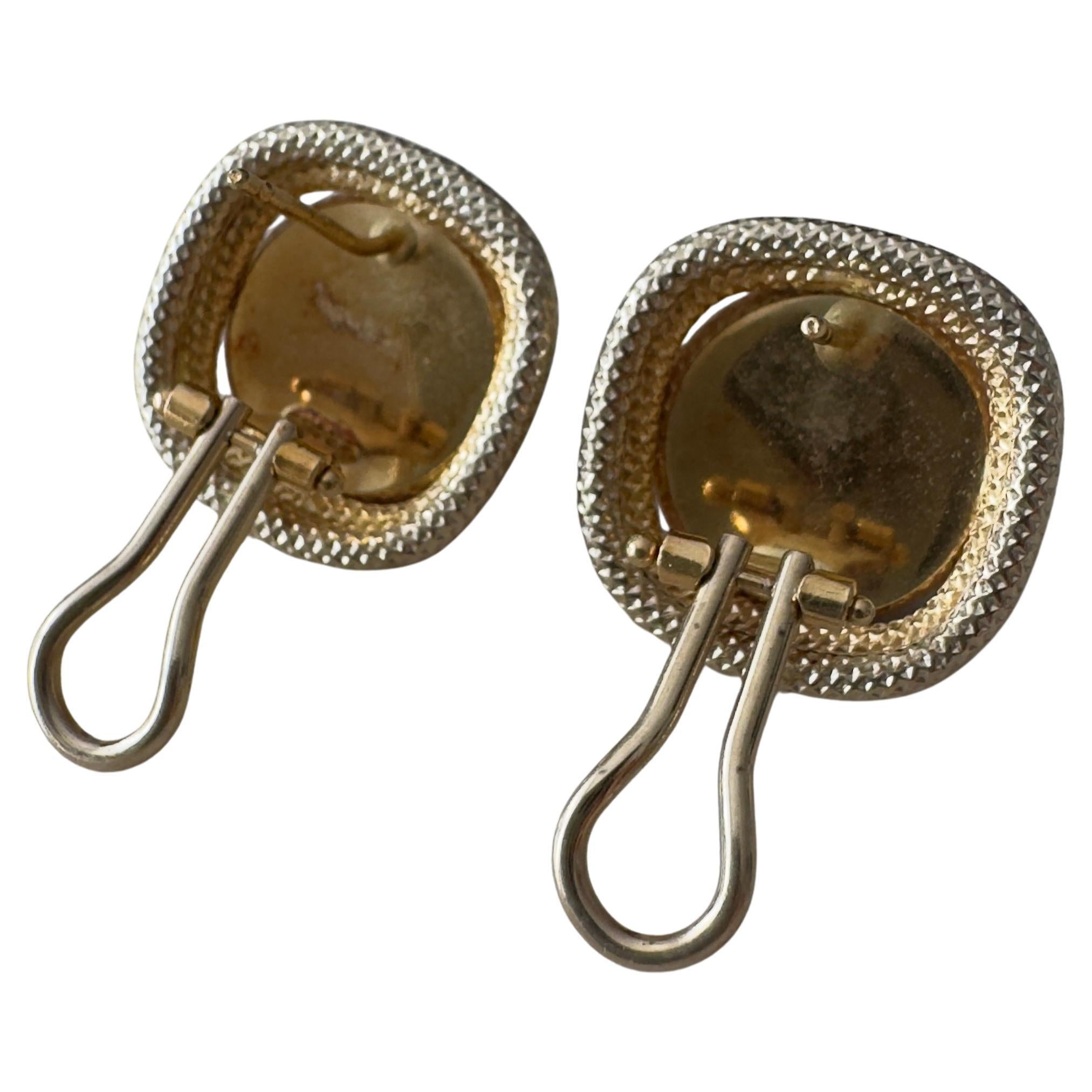 Donna Orecchini a clip con smithsonite blu in oro 18K in vendita