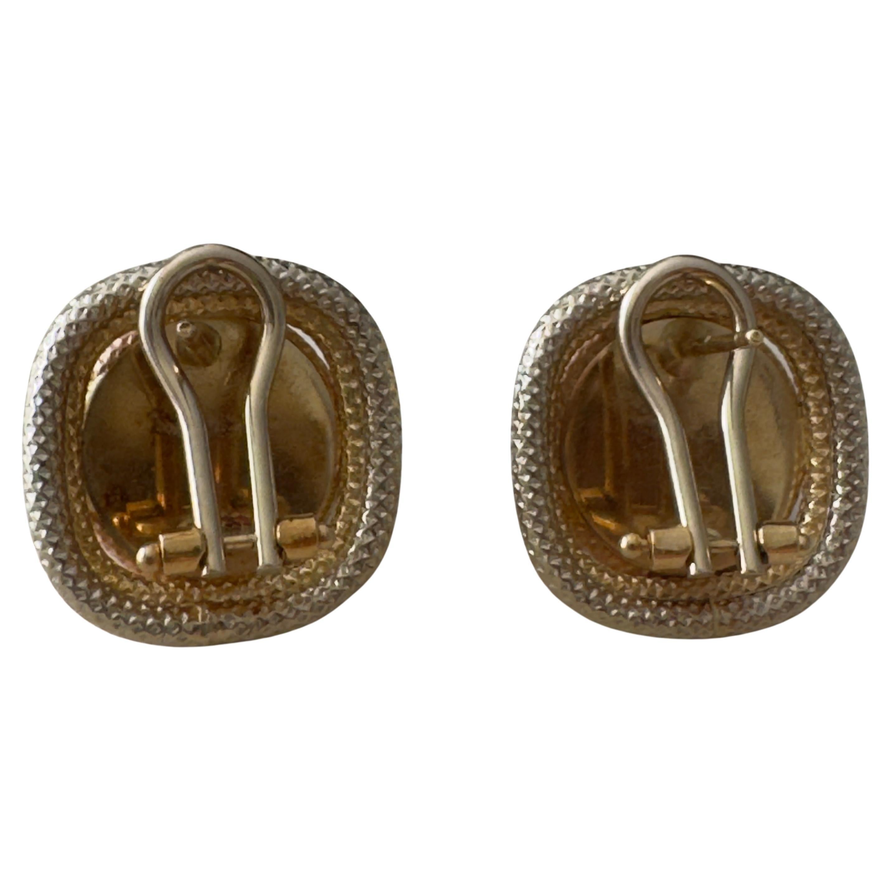 Orecchini a clip con smithsonite blu in oro 18K in vendita 1