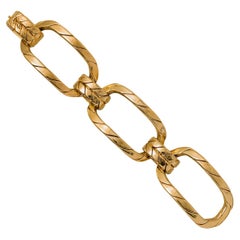Vintage 18K Gold Bracelet with Large Oval Links