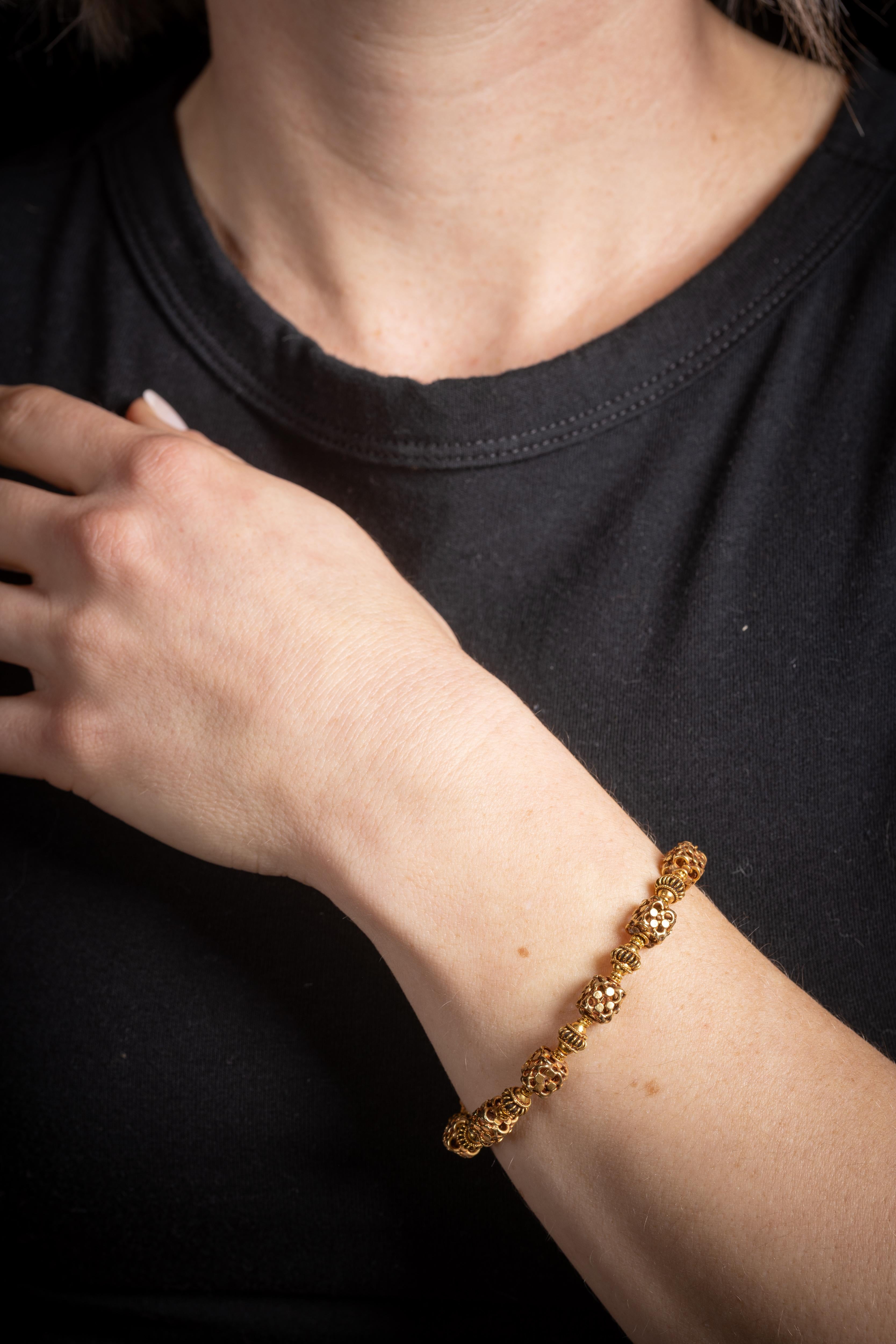 Women's or Men's 18K Gold Bracelet with Sapphire and Diamond Clasp by Deborah Lockhart Phillips For Sale
