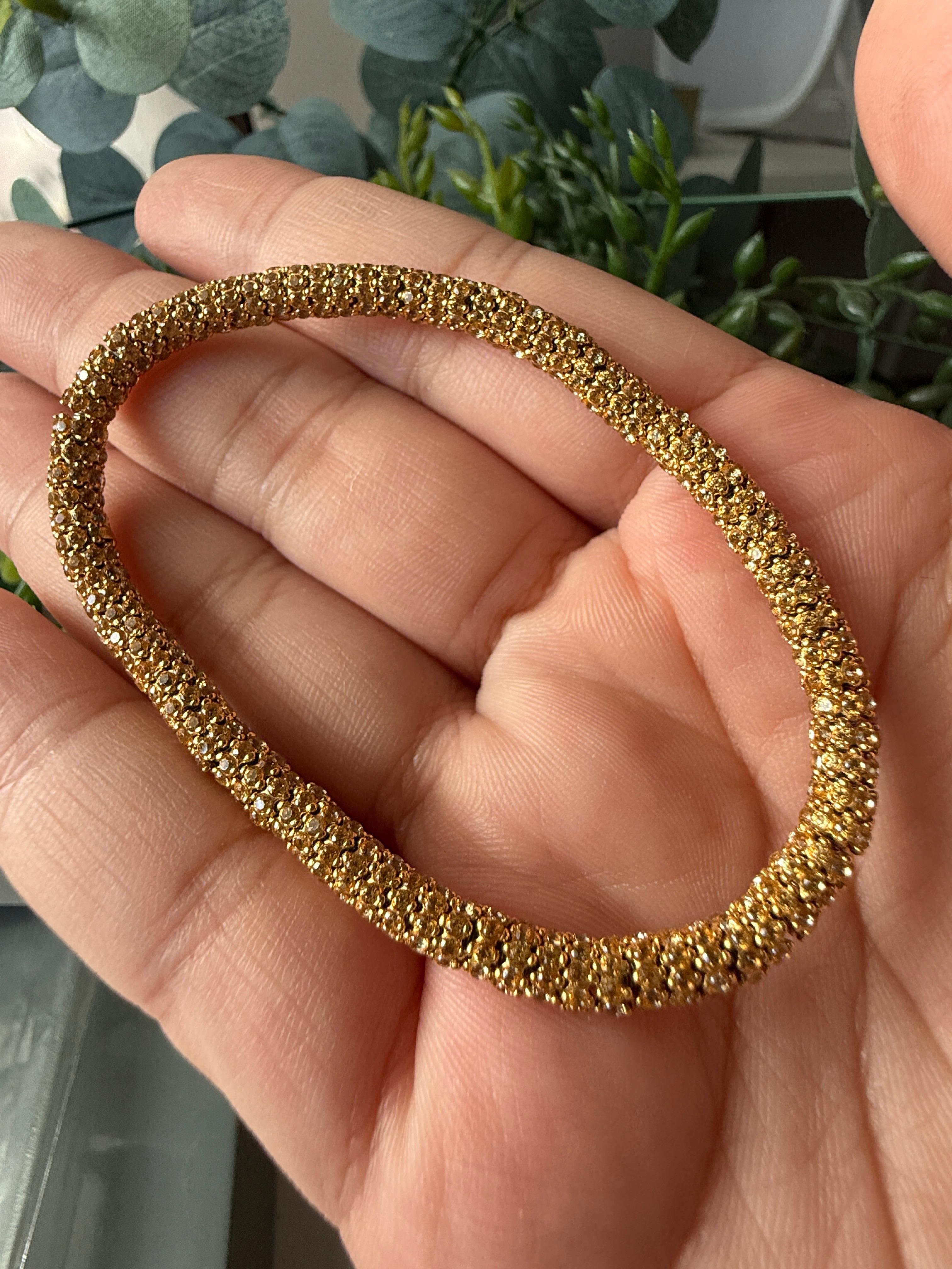 18k Gold Bracelet with Steel and Rubber, with Yellow Topaz by Roberto Demeglio 1