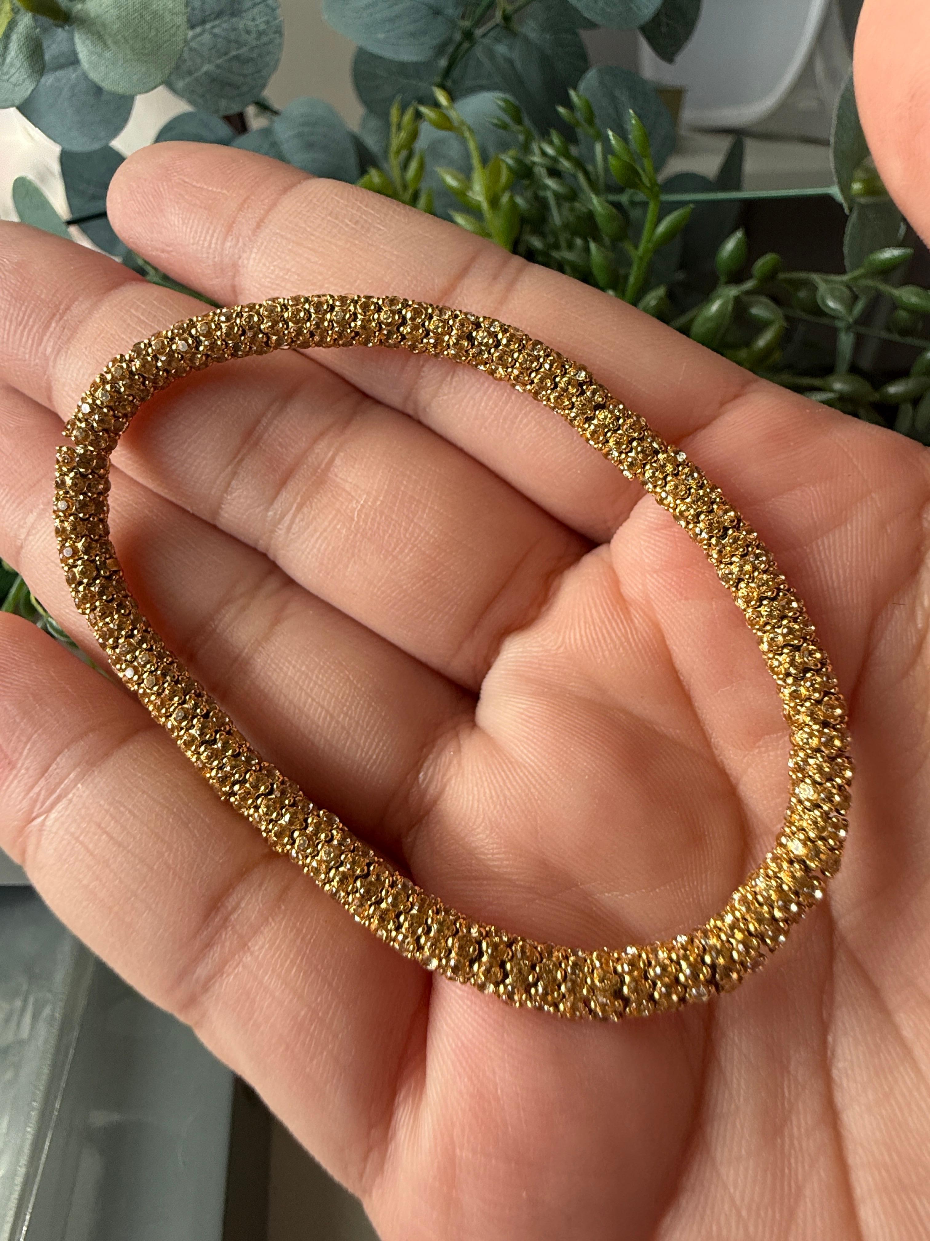 18k Gold Bracelet with Steel and Rubber, with Yellow Topaz by Roberto Demeglio 2